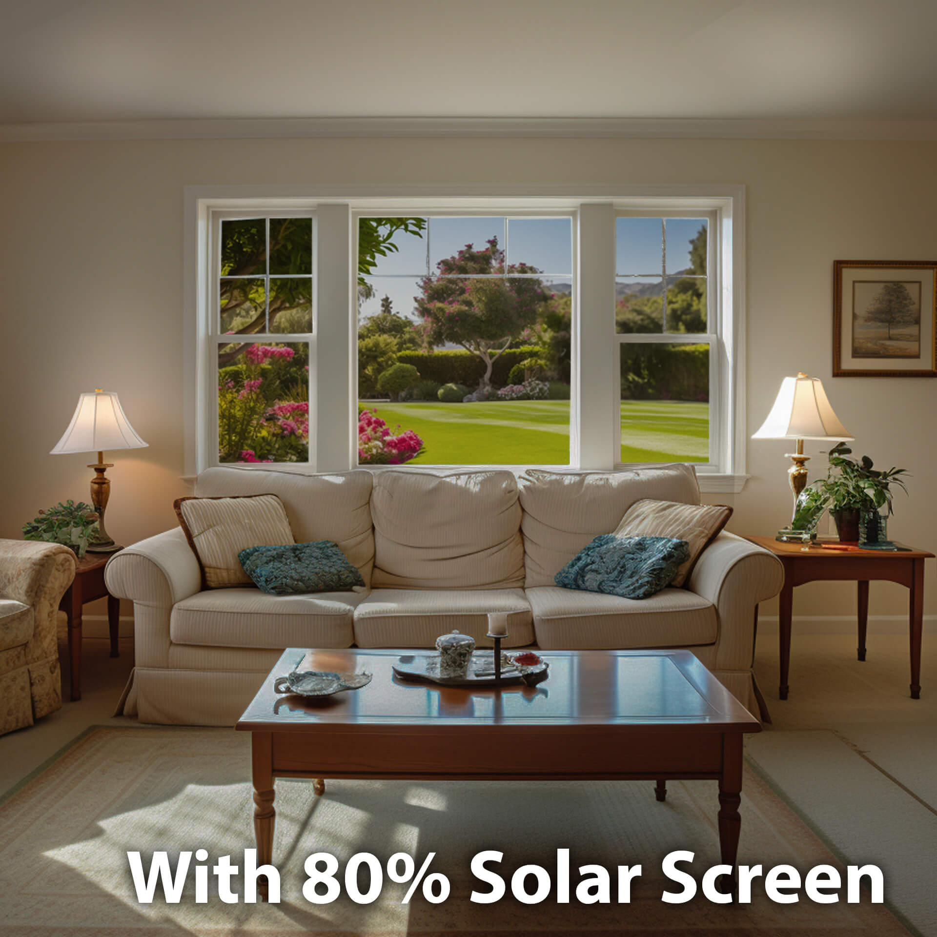 Outward Visibility with a solar screen
