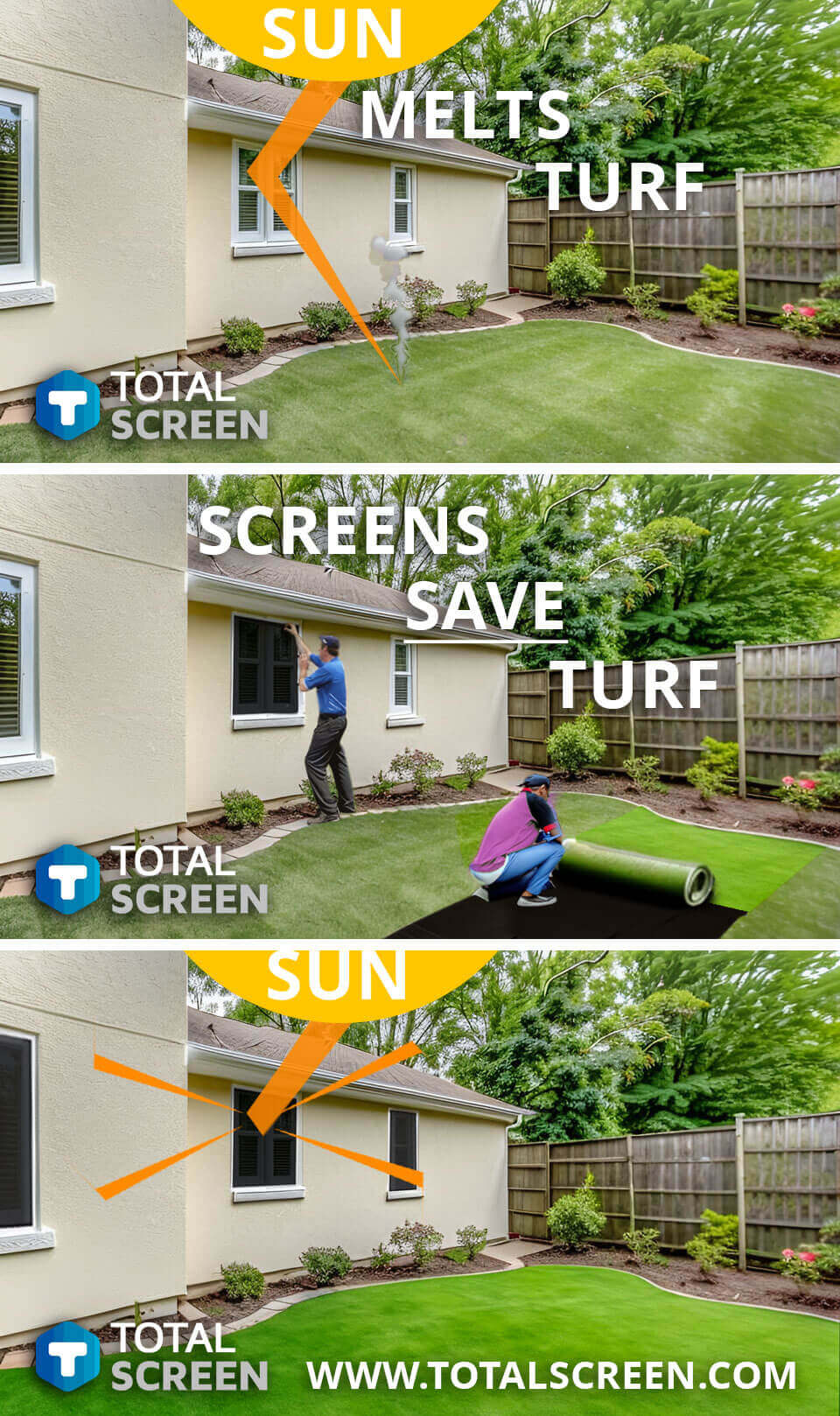 Turf Melt Problems are caused by window reflection from low-e windows