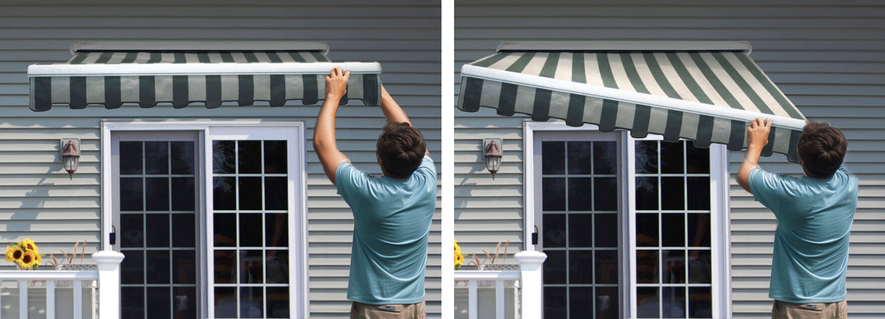 'Elite Plus" retractable awning R-Pitch feature