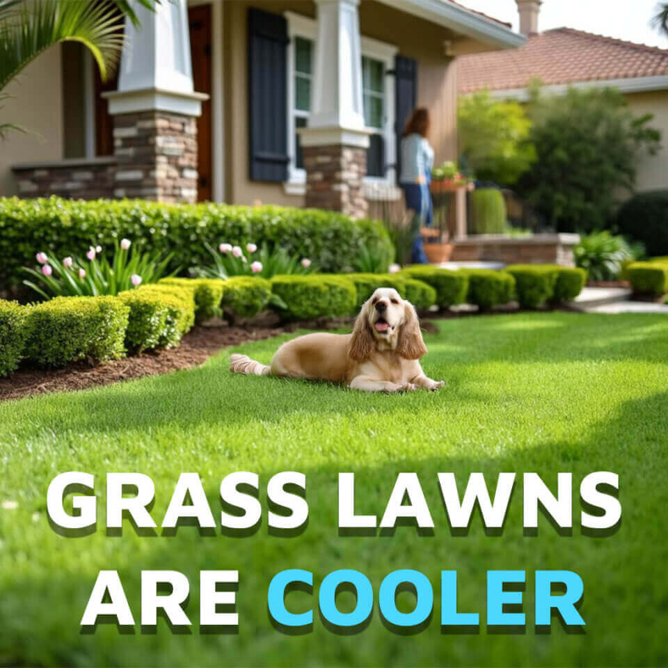 Grass Lawns are Cooler