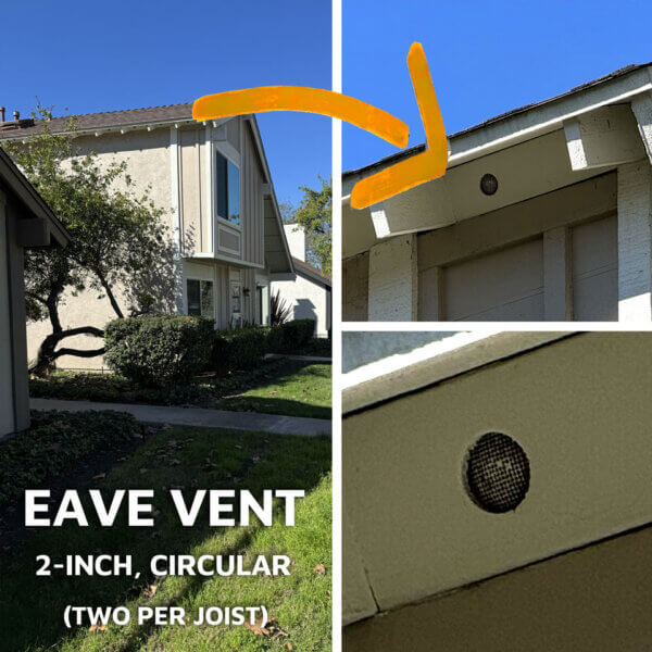Eave Vent - Two 2" Circular Vents per Joist