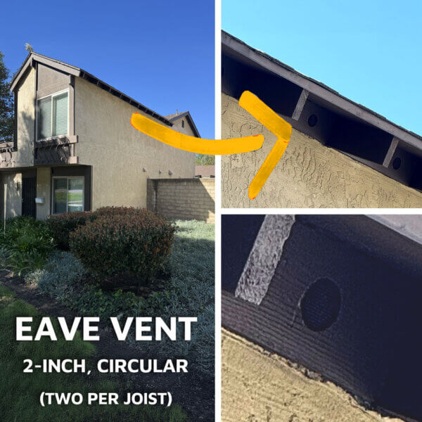Eave Vent - Two 2" Circular Vents per Joist