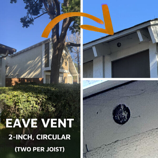 Eave Vent - Two 2" Circular Vents per Joist